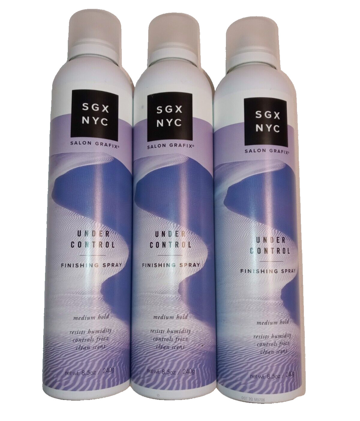Lot of 3 SGX NYC Salon Grafix Under Control Finishing Spray Medium Hold New