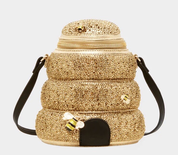 Betsey Johnson Kitsch Queen Bee Crossbody bag Gold New Sealed | eBay