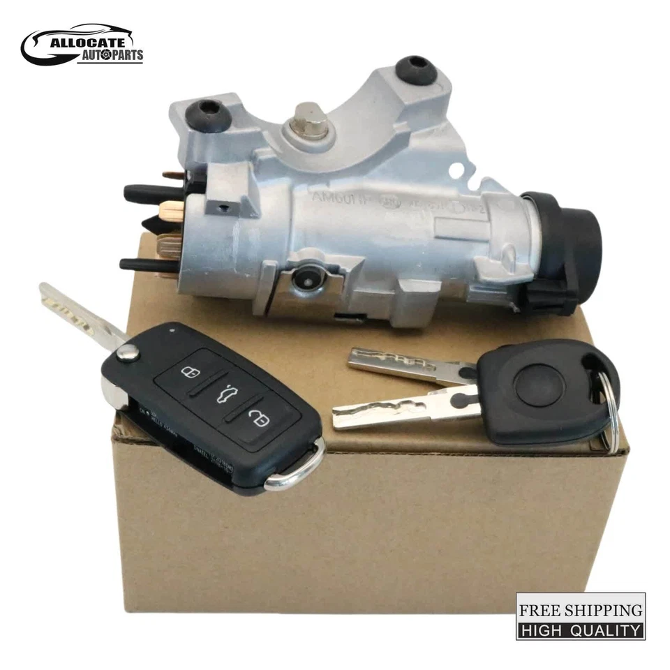 For VW 99-04 Golf Ignition Lock Cylinder Assembly With Key Shells 4B0905851P - Image 3 of 4