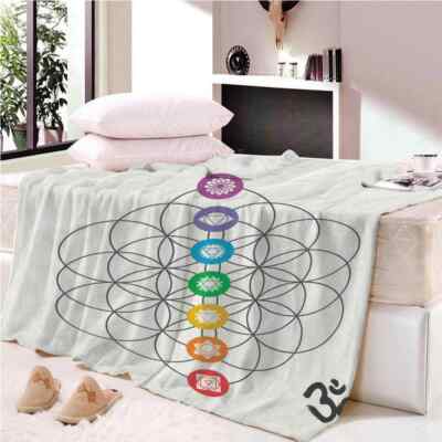 Beautiful Loop Color Icon 3D Warm Plush Fleece Blanket Picnic Sofa Couch