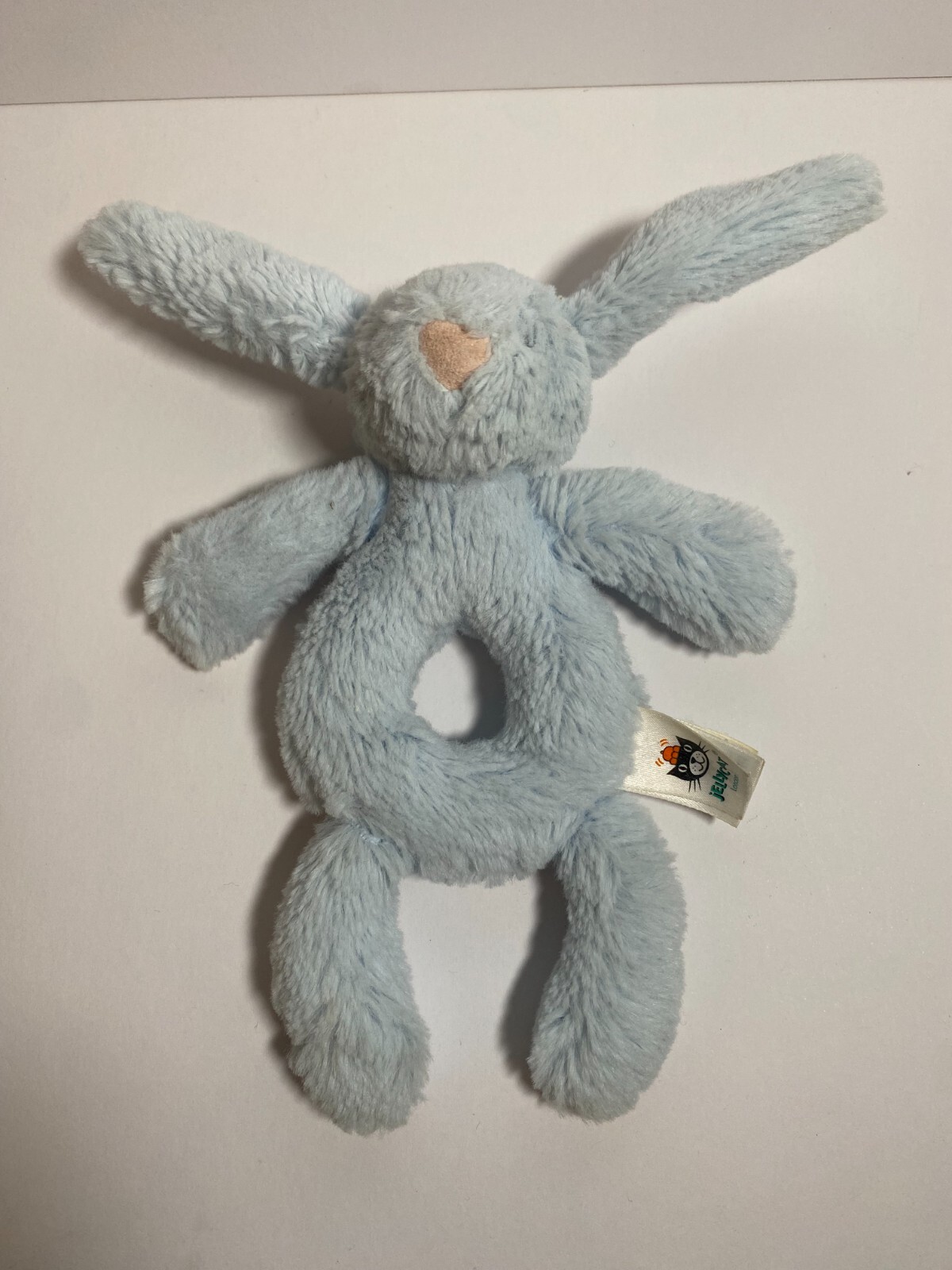 Jellycat Blue Bashful Bunny Baby Grabber Rattle Soft Toy Jelly 5436
