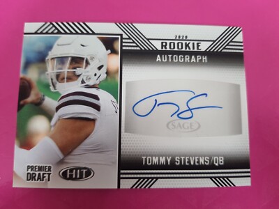 Tommy Stevens 2020 SAGE HIT Premier Draft Auto Rookie Autograph RC Miss State