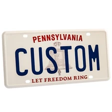 Personalized Pennsylvania License Plate - Embossed Aluminum & Custom Lettering