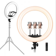 14" Selfie Ring Light with 3 Cell Phone Holder, Remote Controller, and 76" stand
