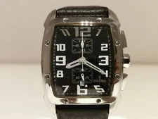 BEAUTIFUL BIG 38mm STAINLESS STEEL MEN'S CHRONOGRAPH QUARTZ WATCH "FESTINA"