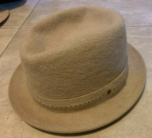 Titan Barbisio Castor Fedora Beige Felt 