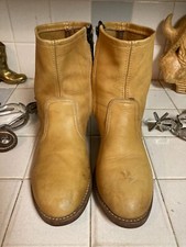 Hand Made Cowboy Custom Chelsea Beatle Hipster Zipper Boots 7.5 D Made in USA