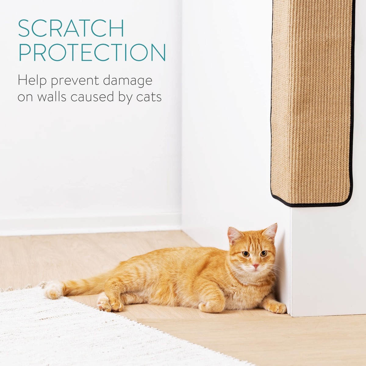 Sisal Cat Scratcher Mat – 23.6 Inch Scratching Pad For Indoor Cats, Wall Or Floor Mount