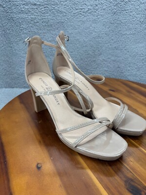 beige dress and white heels Italian Summer Tie Neck Midi Dress Champagne
