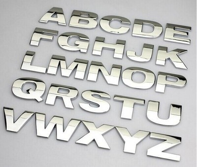 Neu Chrom 3D Selbstklebend Buchstabe Nummer Auto Abzeichen Türaufkleber für Zuhause & Auto