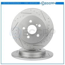 Rear Discs Brake Rotors For 2011-2017 Lexus CT200h Slotted and Solid