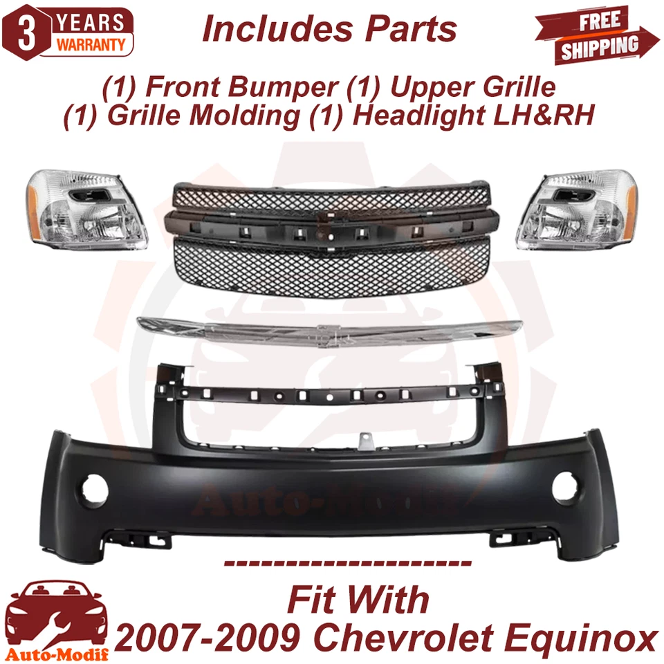 Front Bumper Cover & Grille Assembly For 2007-2009 Chevrolet Equinox — 第 2/4 张图片