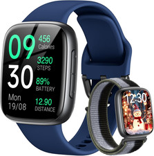 Smart Watch, 1.85" AMOLED Fitness Tracker with Bluetooth Call, Heart Rate/Sleep/