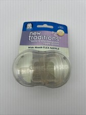 Gerber New Traditions Wide Mouth Flex Nipple 2-Pack Medium Flow 78444 VTG 2000