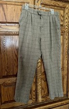 Vintage Irvine Park Brown Wool Plaid Trousers Size 32 X 25.5 unisex