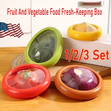 Fruit And Vegetable Food Fresh-Keeping Box Silicone Reusable Storage Box 1-3 SET