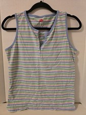 Vintage Hanes Women's Medium Striped Tank Top