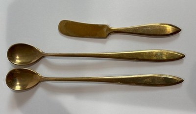 Dirigold Dirilyte Gold Regal Flatware Silverware Iced Tea Spoons Butter Spreader