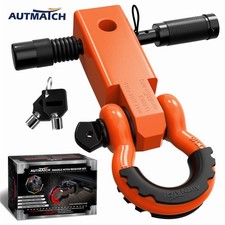 Autmatch 2 Shackle Hitch Receiver D Ring Shackle Off-road Recovery Orange