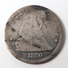 1870 Liberty Seated Silver Quarter 25C About Good AG Condition Rare