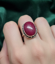 Ruby Gemstone Band Ring Size 925 Sterling Silver