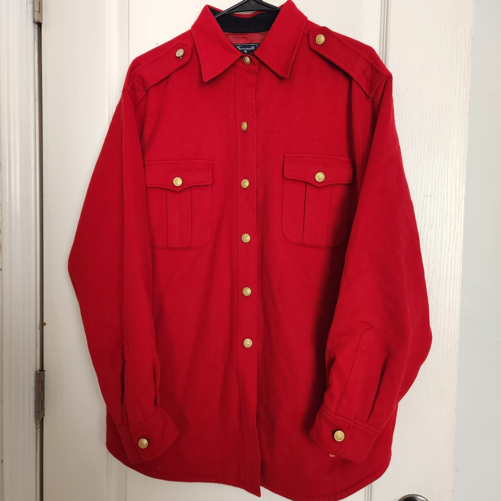 Faconnable 100% Wool Button Down Shirt Women's Me… - image 1