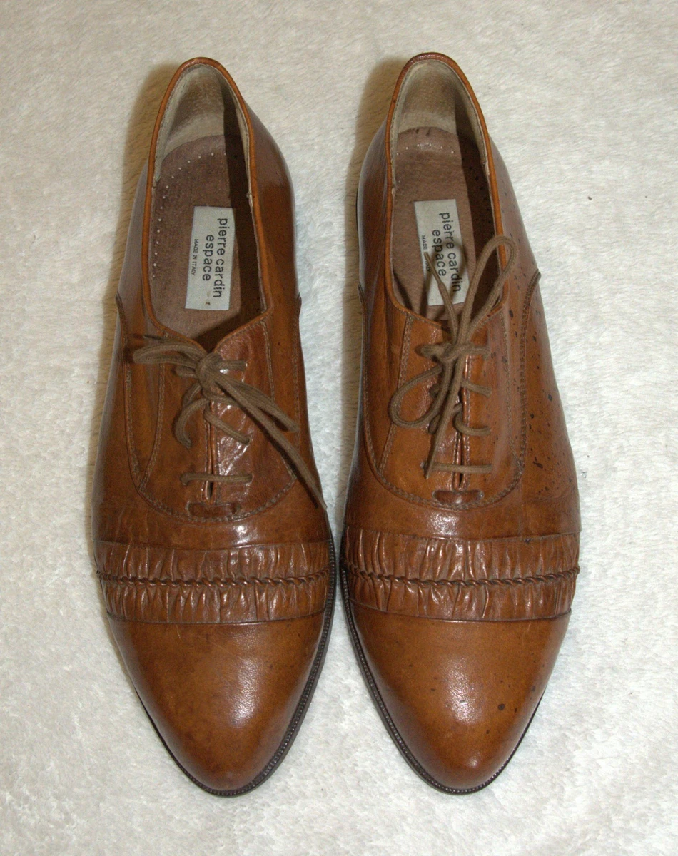 Pierre Cardin Wingtip Brogue Oxfords Mens 10.5 Tan Brown Good Leather Lace Up Pierre Cardin Leather Upper Brown Dress Shoes for Men for  main image 3