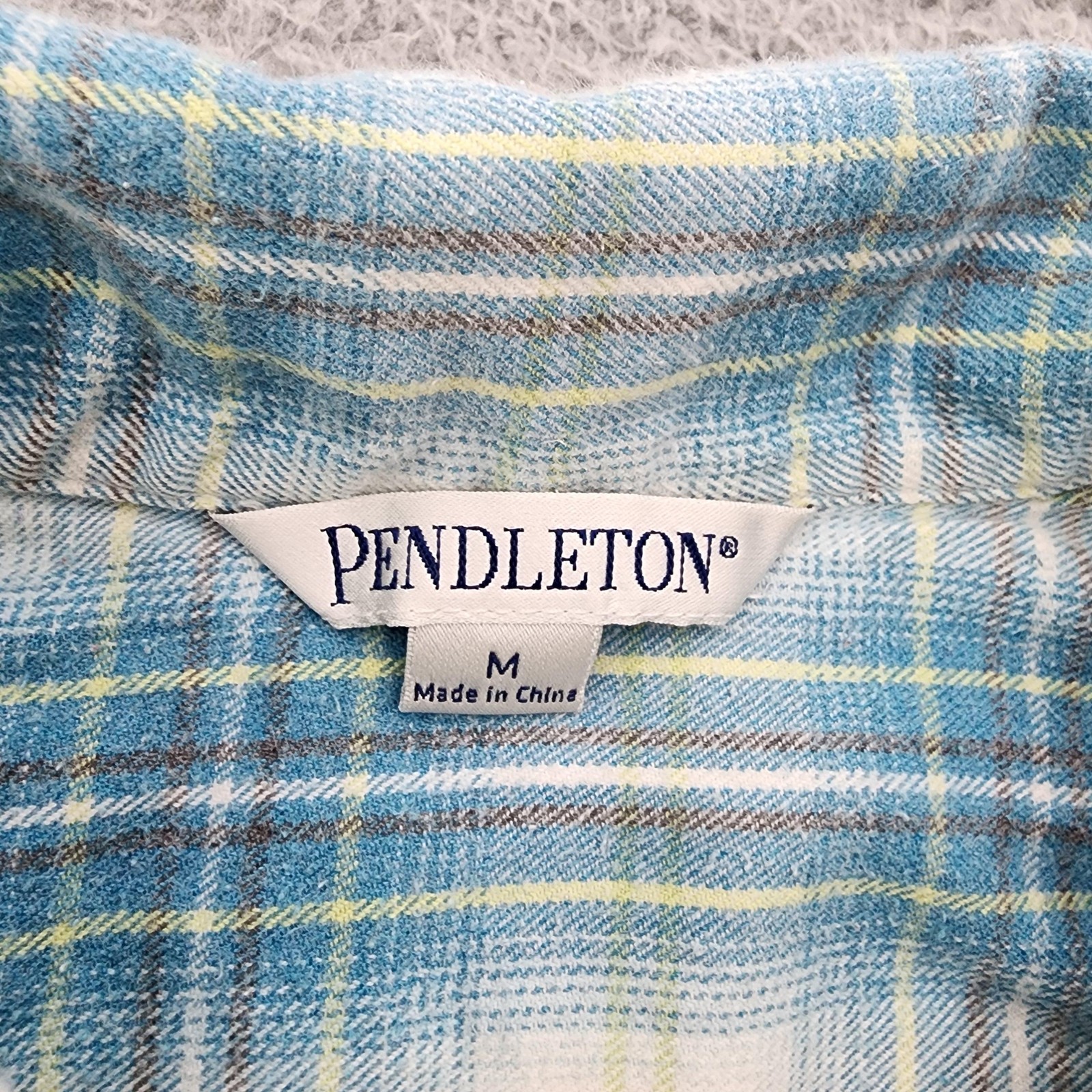Pendleton Button Down Womens Medium Blue White Pl… - image 3