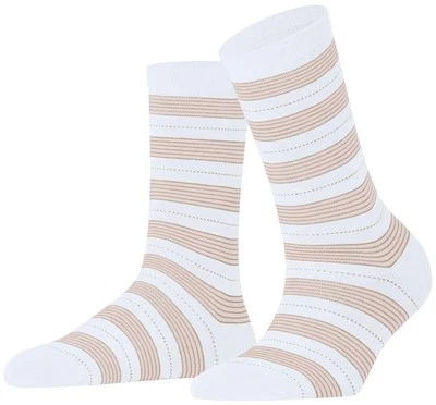 Falke Aux femmes Stripe Uniform Ray Coton Chaussettes - blanc - Photo 1/4