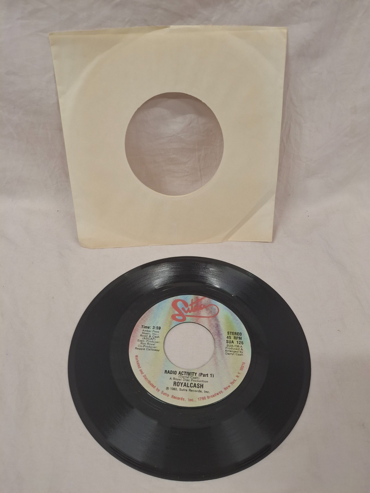 Royalcash Radio Activity 7" 45 Vinyl Record SUA 126 1983 Sutra Records SUA-126