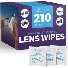 Lens Wipes for Eyeglasses 210 Count Individually Wrapped Pre Moistened Wipes,...