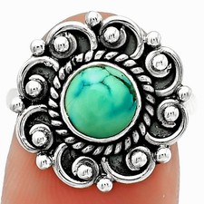 Natural Turquoise Magnesite 925 Sterling Silver Ring s.7 Jewelry R-1563