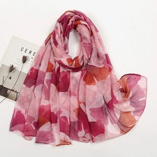 Spring New Voile Scarf Women Girls Students Floral Print Thin Scarves Soft Sunsc