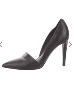 Vince D Orsay Black Leather Pump Heels EU37.5