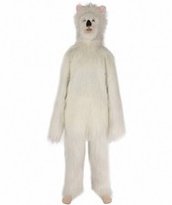 Furry Dog Collection, Men's White Spiked Furry Dog Fancy Costume with Tail