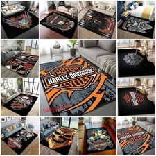Retro Motorrad Harley SKUll Racing Teppich FußmattRETe Wohnzimmer Schlafzimmer--