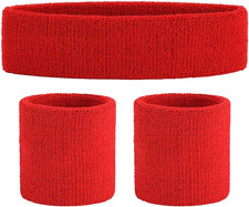 Sweatband Set Sports Headband Wristband Set Sweatbands Terry Cloth Wristband Wri
