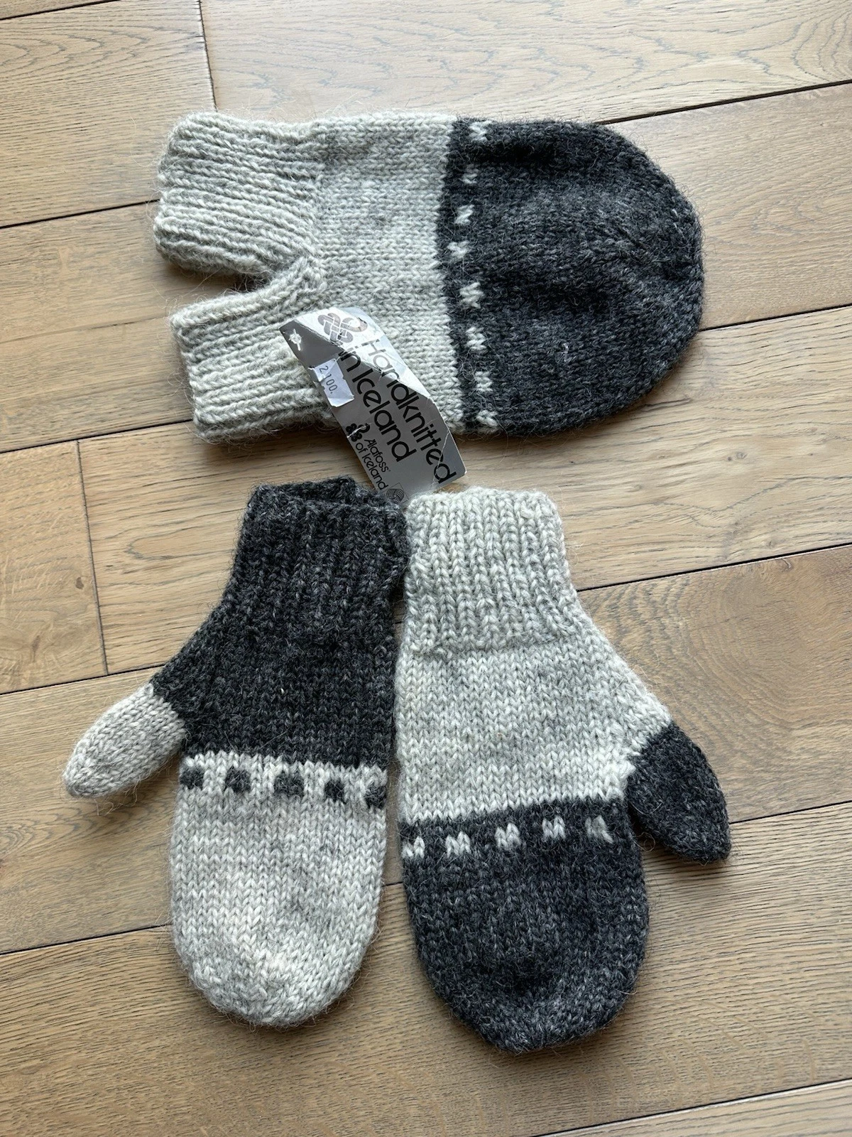Álafoss of Iceland Lopi Wool Mittens Hand Warmer Set One Size Handknitted NWT