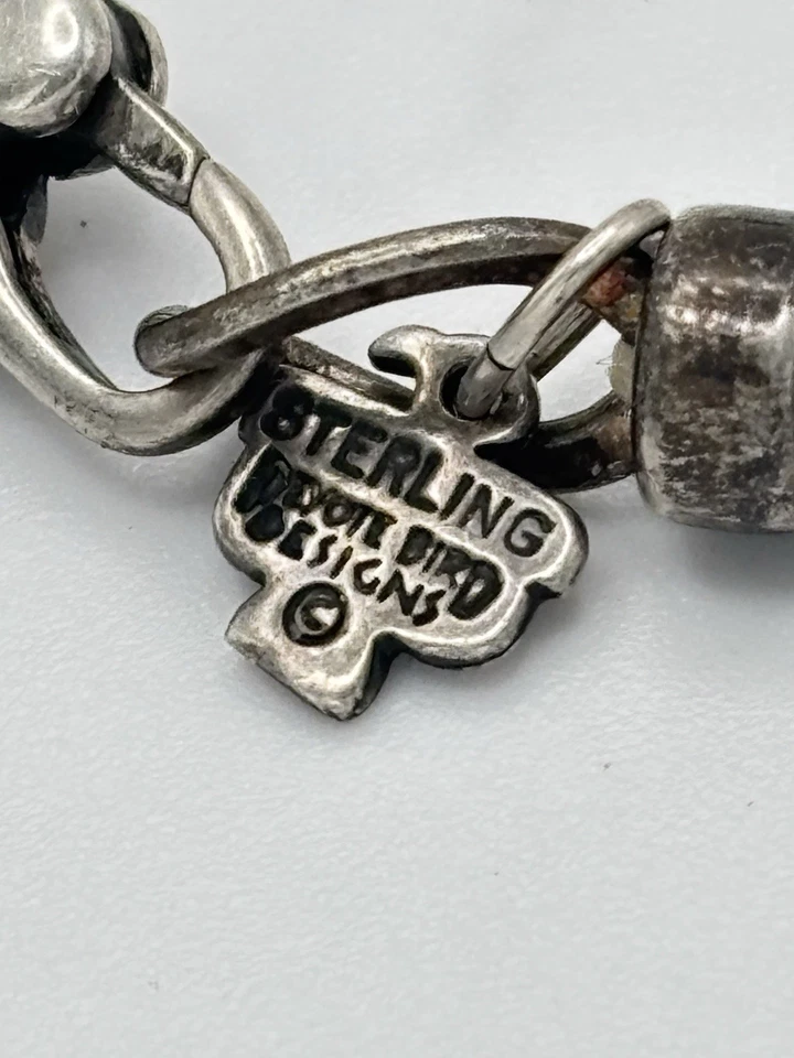 Collar de perlas, piedras preciosas y esterlinas de pájaro peyote Foto 3 de 4