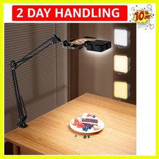 Overhead Phone Mount with LED Selfie Light and Bluetooth Remote, Rechargeable...