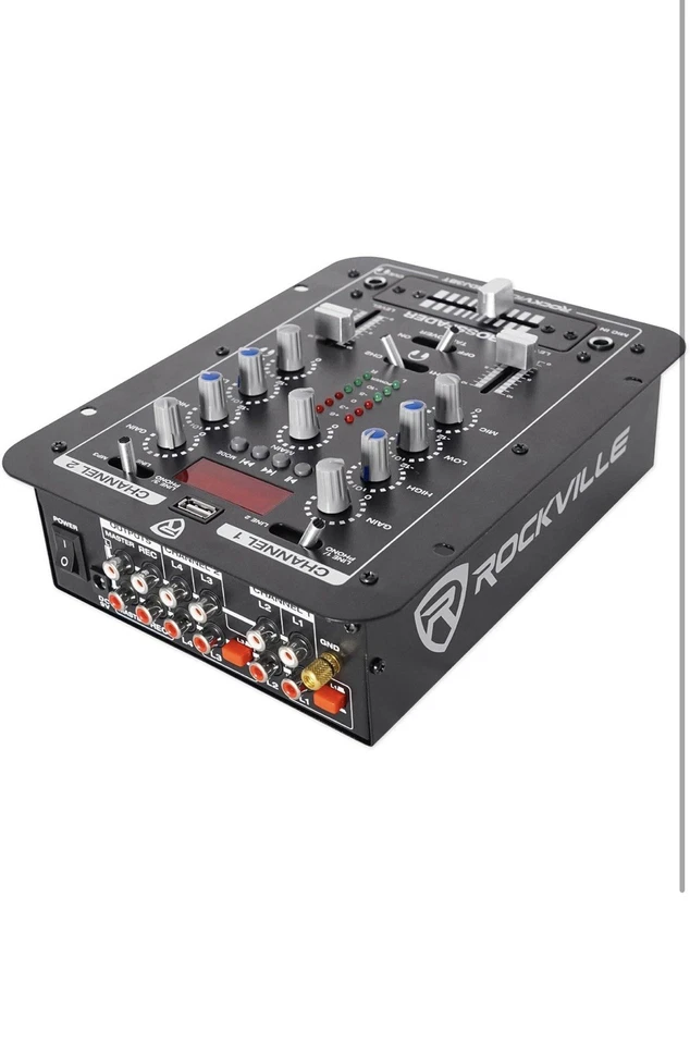 Rockville RDJ3BT 2 Channel DJ Mixer with USB, Bluetooth, Talkover, 4 Line Inputs - Image 4 of 4