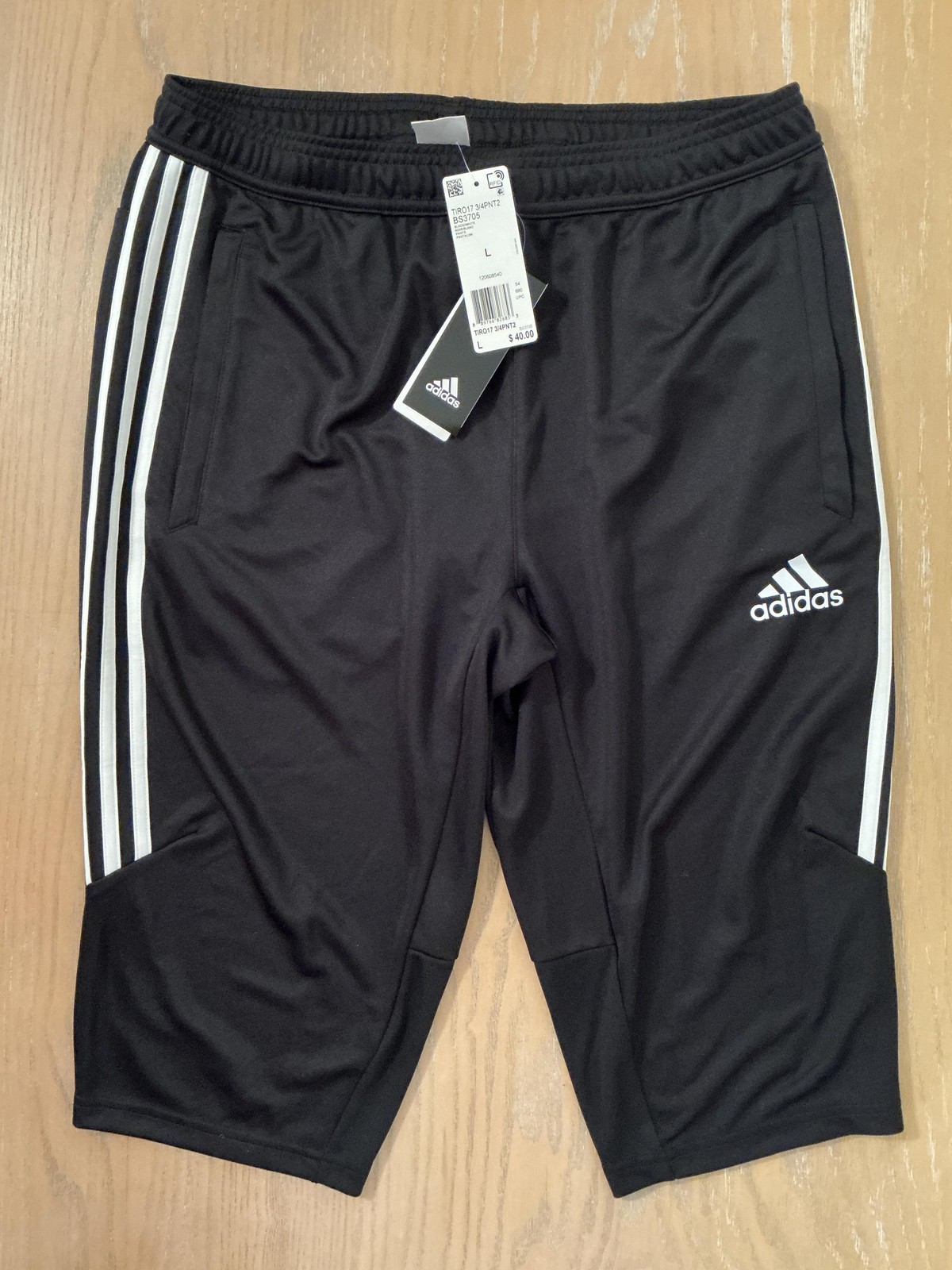 Adidas ClimaCool Tiro 17 3/4 Track Pants Mens Large Black Stripe Knit Soccer