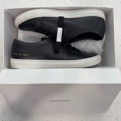 Common Projects Achilles Low Black Leather Sneakers Men's Size 43 Color Black