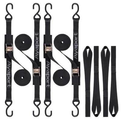10ft Cam Buckle Tie Down Straps 2200lbs for Motorcycle, Kayak, Truck - 4 Pack