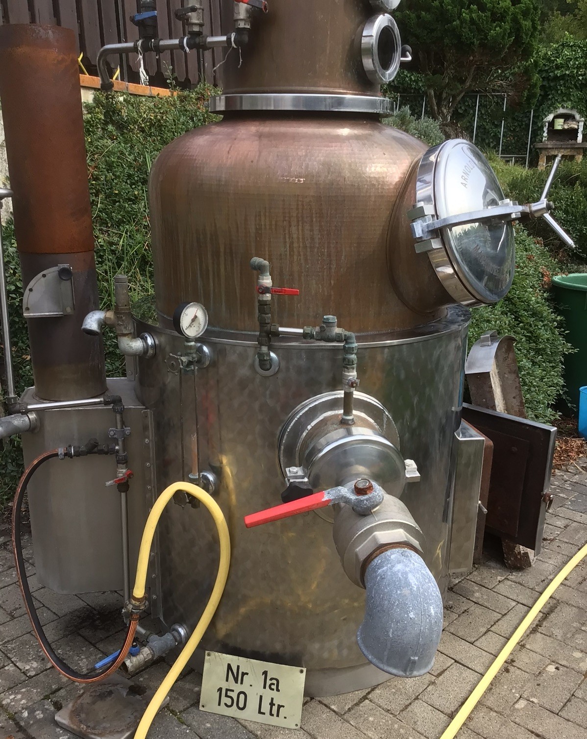 Arnold Holstein Wasserbad-Brennerei , Brennblase aus Kupfer , ca. 148 l Inhalt