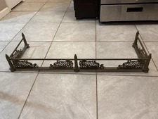 Vintage Antique Brass Fireplace Fender Bumper Surround Guard Mantle 42”