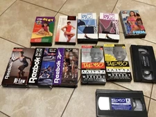 90s Fitness 12 VHS tape Lot. Tae Bo, Pilates, Reebok, Power Yoga, etc..