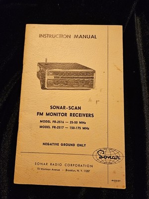 Sonar Scan FM Monitor Receiver Instruction  Manual