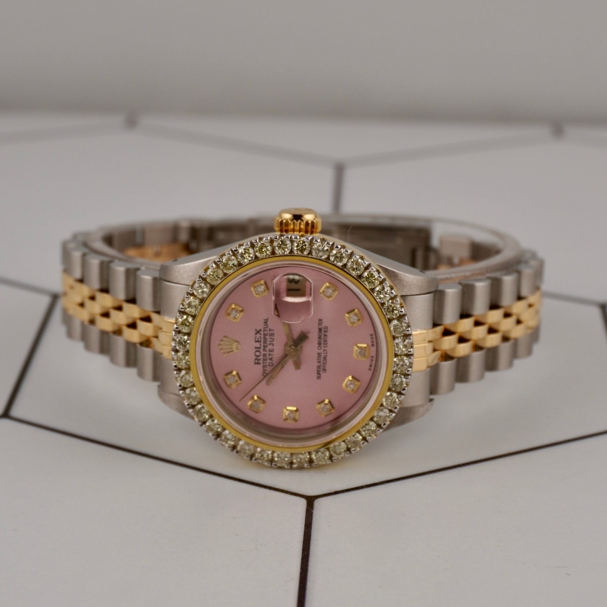 Rolex Ladies Datejust 26mm 18k Yellow Gold/Steel ICED 2ct Diamonds