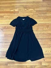 Talbots Women's Black Short Sleeve Stretch Knit Dress Size Small Petites